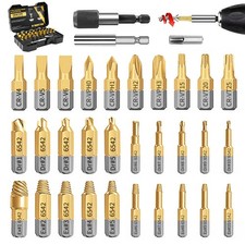 33 Pcs Screw Extractor Set Hss 6542 Titanium Easy Out Screw Bolt Kit With ...