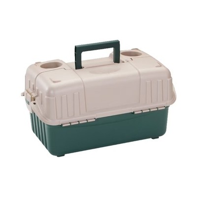6-Tray Hip Roof Large Tackle Storage Box, Green/Sand