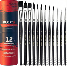 Watercolor Brushes Professional, 12pc Artist Paint Brush Set - Synthetic Bristl