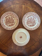 Wallace china Westward Ho Pioneer Trails Set of 3 luncheon plate 8.5 inches