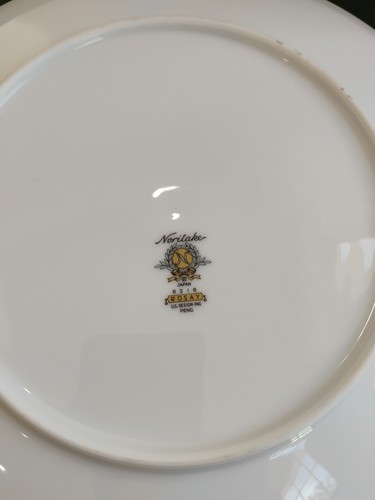 Noritake China Rosay Salad Plate Gray Flower Pattern Japan Porcelain 8 1/4 Inch - Picture 5 of 7