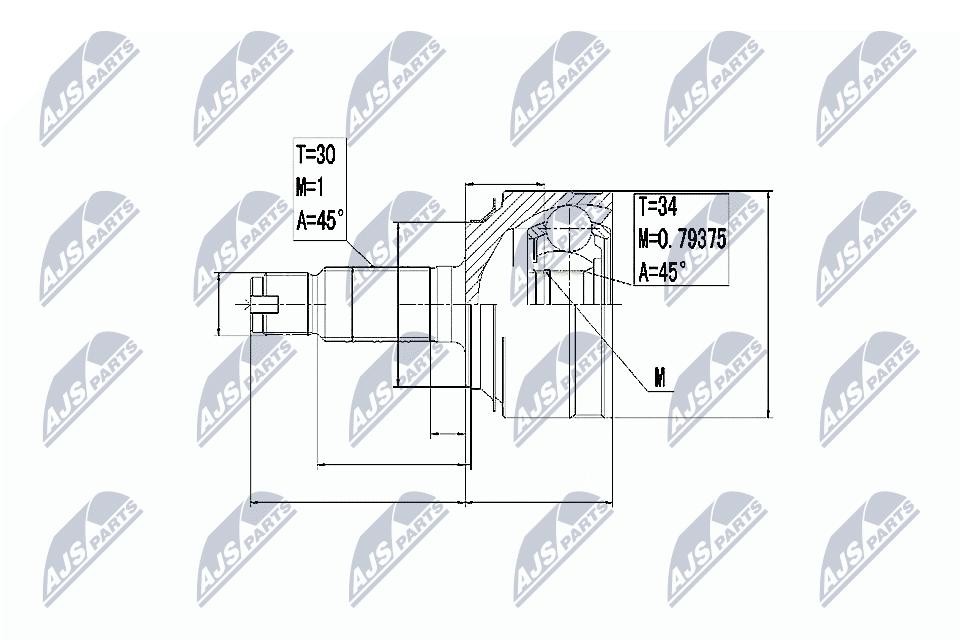 Driveshaft CV joint Front Axle Left NPZ-HD-061 NTY for HONDA CR-V III - Image 3