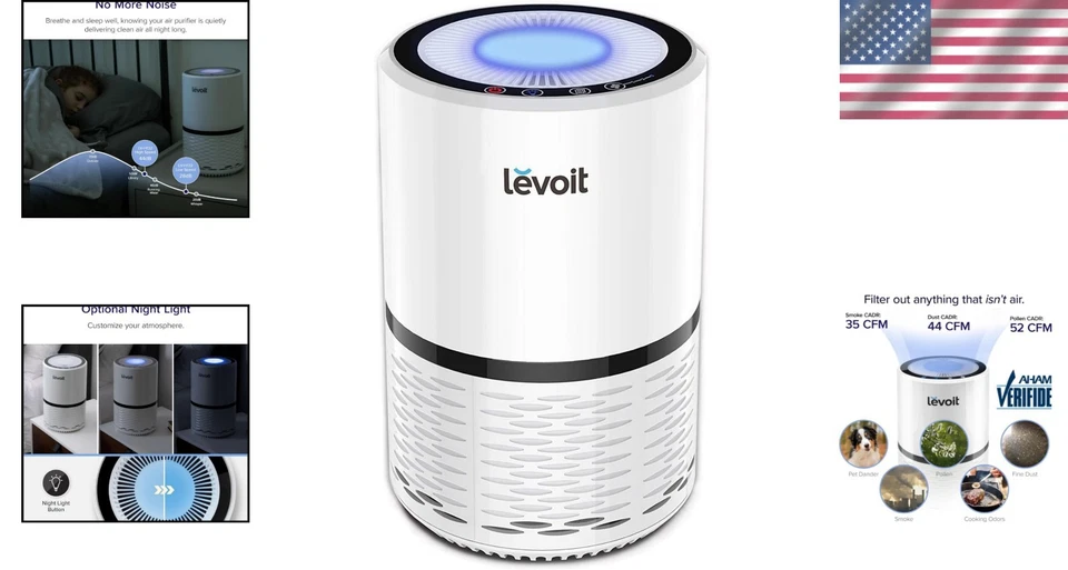 Purificador de Aire de Alta Eficiencia con Filtro 3 en 1 para Dormitorio y Oficina - Blanco Foto 2 de 4