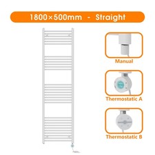 Prefilled Straight Curved Flat Panel Electric Heated Towel Rail Radiator White
