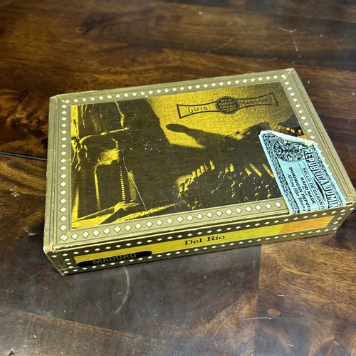 VINTAGE LUIS MARTINEZ DOMINICAN REPUBLIC HAND MADE CIGARS EMPTY WOOD CIGAR BOX - Bild 4 von 9
