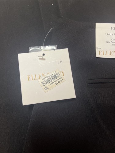 Pantalones de pierna ancha Ellen Tracy Linda talla 14 negros carrera nuevos con etiquetas ajuste curvilíneo - Imagen 5 de 8