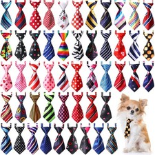 50 Pcs Dog Neck Tie Adjustable Cat Collars for Small Pet Dogs Cats Birthday