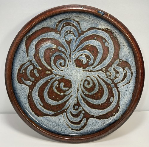 Signed Jay Trenchard California Plate Vintage Hand Crafted Very Nice Brown Blue