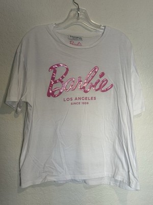 Stradivarius Pink Barbie T-shirt Tee White Size Small