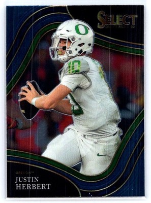 2022 Panini Select Draft Picks #135 Justin Herbert Blue (Retail Base)