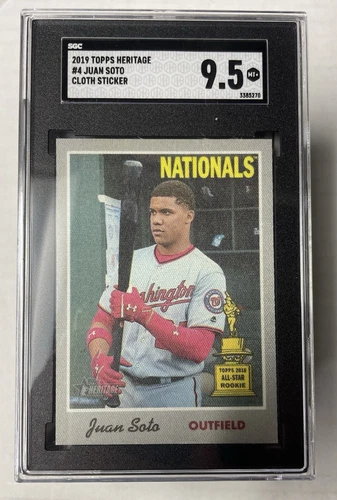 2019 Topps Heritage 1970 Cloth Stickers Juan Soto #4 SGC 9.5