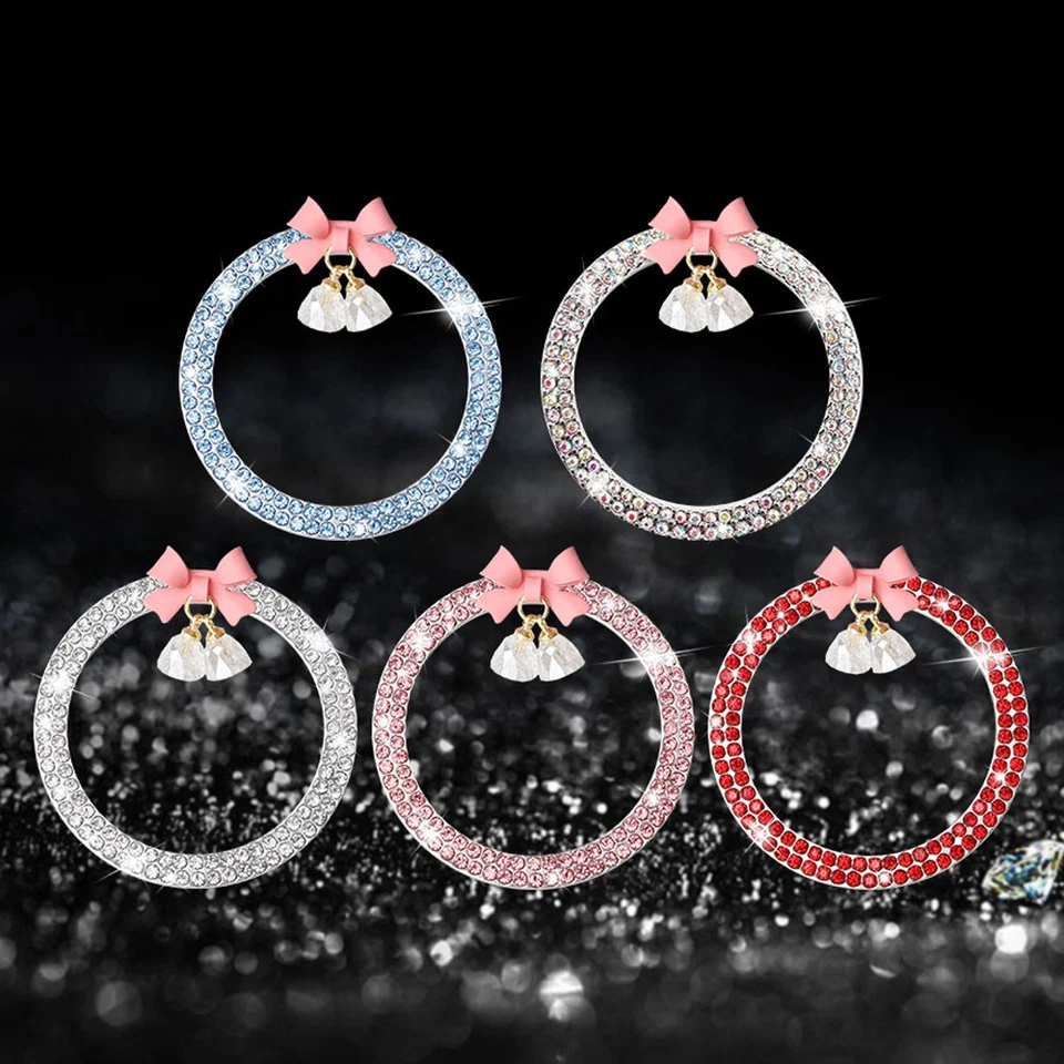 Botón de interruptor de arranque de coche campana de arco pegatinas de diamante anillo círculo adornos protector Foto 2 de 4