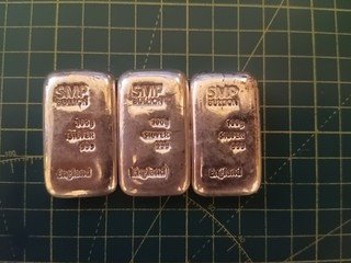 SMP Silver Bullion Bar 100gr x3 Pure Silver