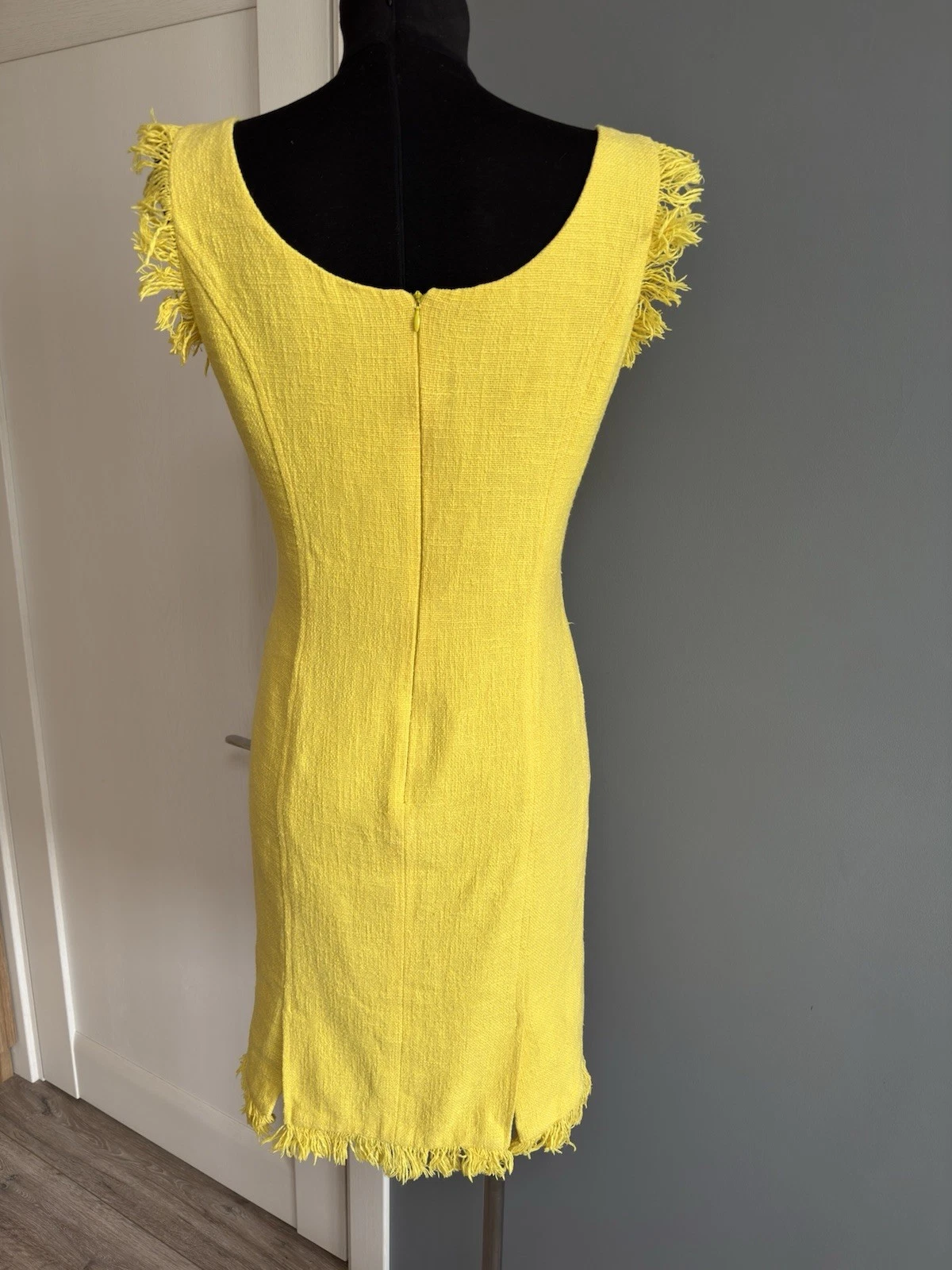 Abito Versace giallo tweed cotone taglia 48