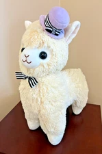 Super Cute Alpacasso Llama with Tiny Purple Hat  14" Plush