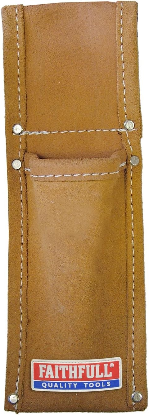 Faithfull Tan Suede Leather Scaffold Level Holder For Tool Belt