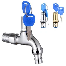 Secure Brass Faucet Valve with Key Lock for Various For Outdoor Activities