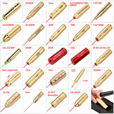 Laser Bore Sight Laser Boresighter Gun Red Dot Laser Cartridge Battery Include
