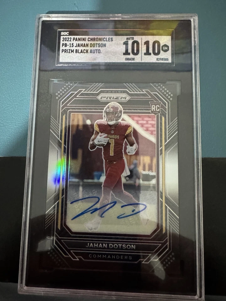 2022 Panini Chronicles Prizm Black Jahan Dotson #PB-15 Signatures (AU, RC) - Image 2 of 4