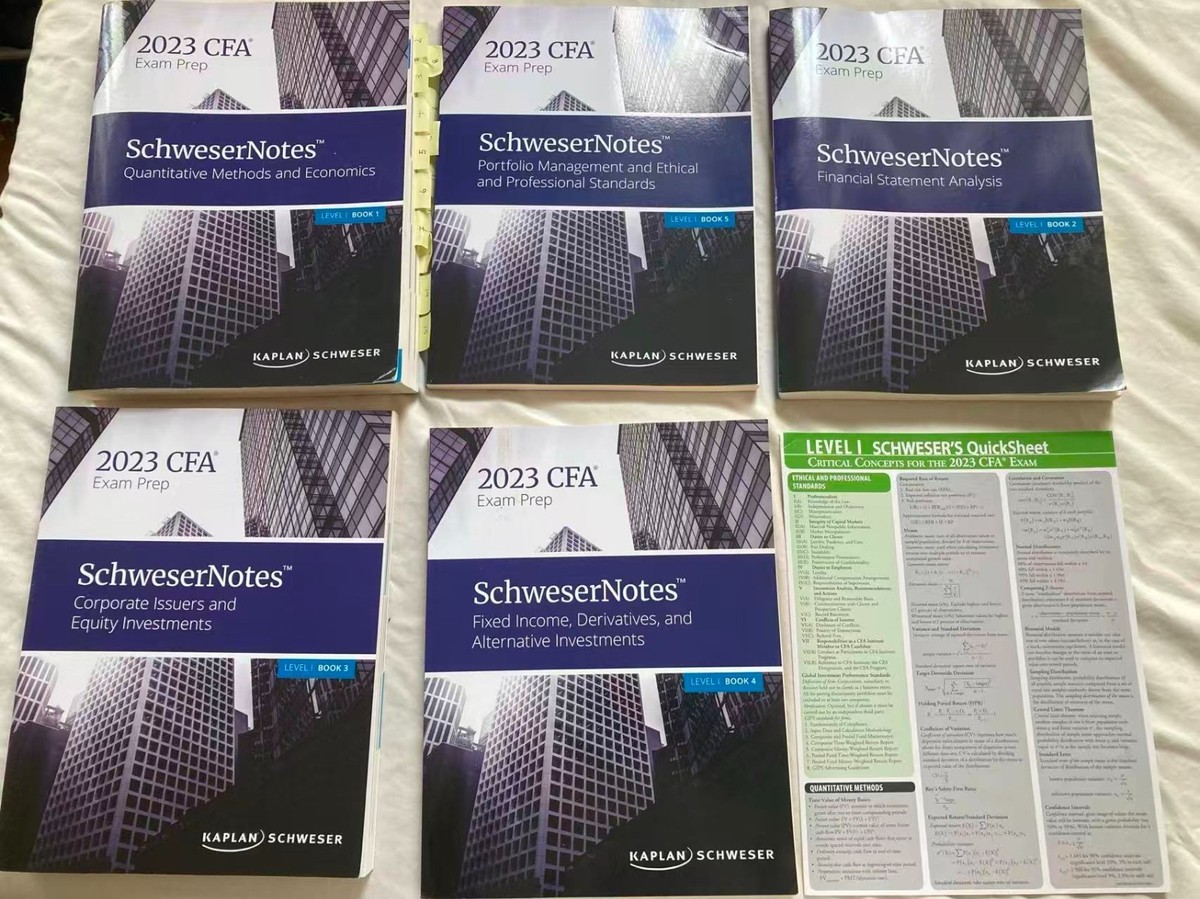 CFA Level1, Kaplan Schweser in 2023 全セット Kaplan Schweser CFA Level 1 2023 (Complete Set) | eBay