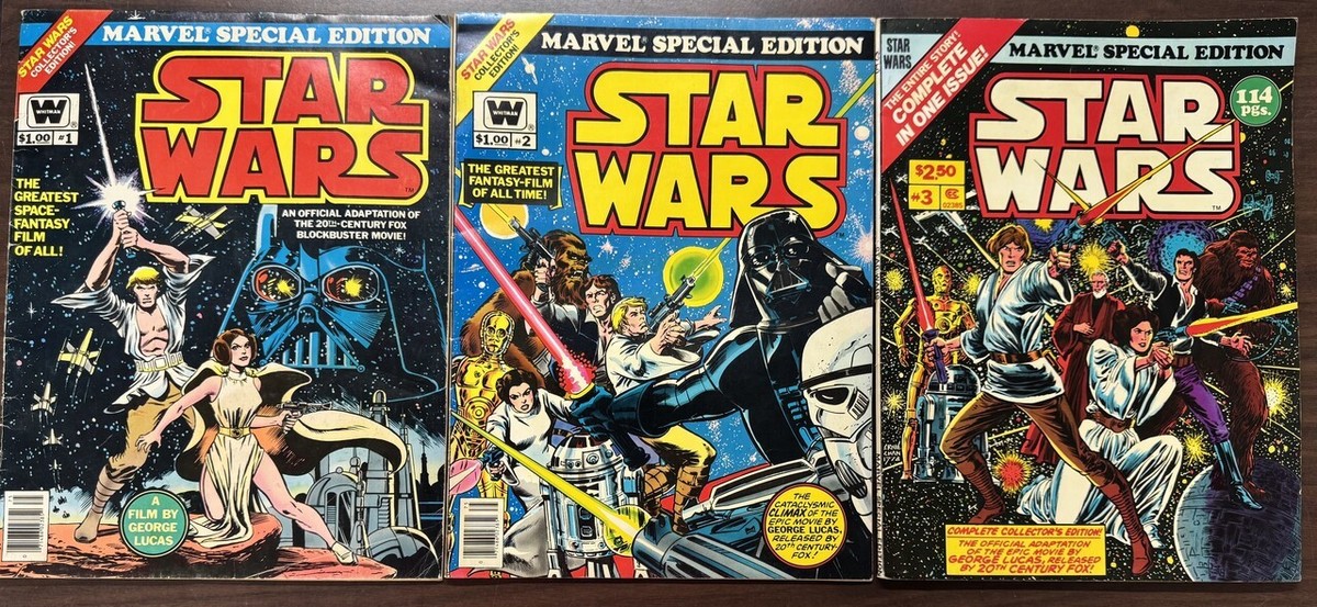 1977 Marvel Comics Star Wars Vol 1-3 Oversized Comic Book Lot VF