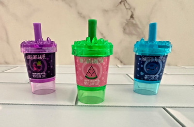 Smoothie Scented Lip Gloss (Blueberry, Grape, & Watermelon) Set of 3 NEW