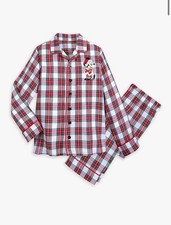 Disney MICKEY MOUSE Plaid Holiday Pajamas Long Sleeve Pants SIZE 2
