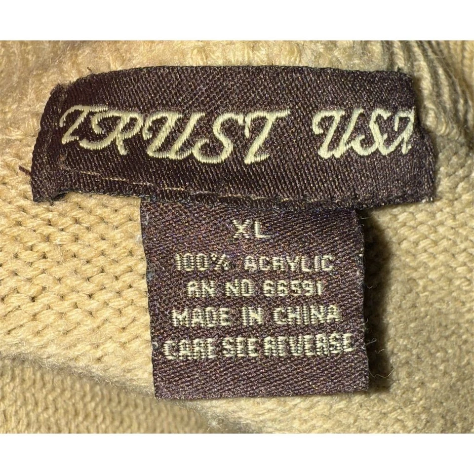 Suéter Pullover Geométrico Tejido 3D XL Vintage Para Hombre Trust EE. UU. Grandpacore Acogedor Foto 2 de 4