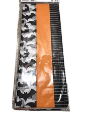 Halloween Tissue Wrapping Paper Bats Solid Orange Striped 20x20 12 sheets NEW