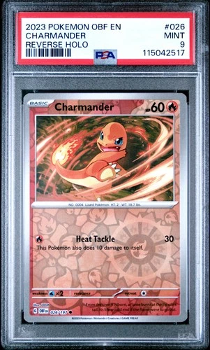 2023 POKEMON OBF EN-OBSIDIAN FLAMES REVERSE HOLO #026 CHARMANDER PSA 9