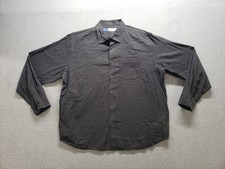 Old Navy Men Shirt 2XL Gray Long Sleeve Button Down Regular Fit Pocket Collared