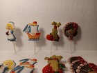 Vintage Thanksgiving Hard Plastic Cupcake Picks 21 Hong Kong Mayflower Turkey
