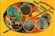 Pre-1980 MULTIPLE VIEWS ON CARD New York City NY d/13 BB7272