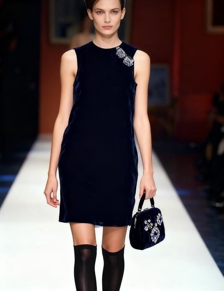 Women Dolce Gabbana Dress Black Velour S