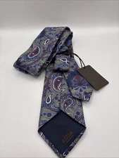 Altea Milano Men's Tie Designer Paisley Floral - Linen Cotton Silk Made in Italy