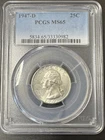 1947-D  25C Washington Quarter Dollar PCGS MS65