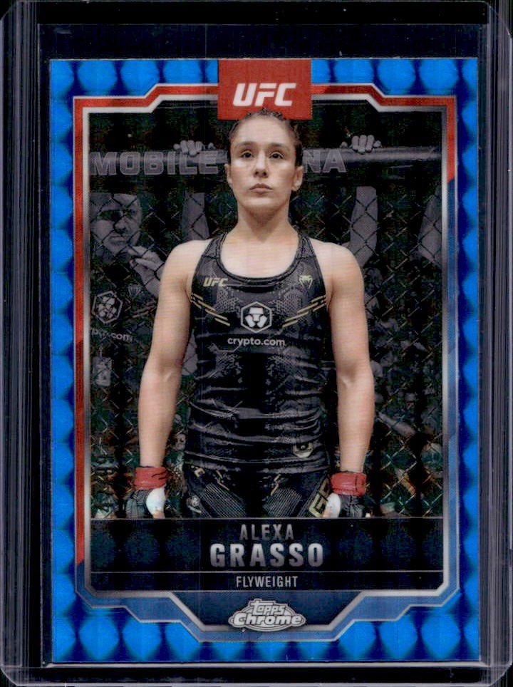 2025 Topps UFC Chrome Alexa Grasso Blue Geometric Refractor #/99
