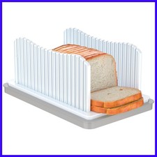 Bread Slicer for Homemade Bread, Foldable Bread Cutter with Crumb Tray, Adjus...