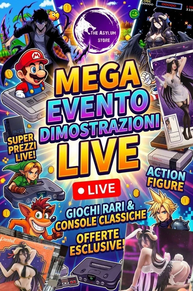 ⚡️ LIVE: CON DIMOSTRAZIONE CONSOLE, VIDEOGIOCHI, ACTION FIGURE E ASTE!!