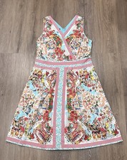 Talbots Dress Womens 12 Petite Floral City Art To Wear Pockets Spring Summer