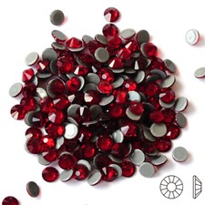 Dark Siam Flat Back Glass Crystal Stones Strass Iron On Hotfix Rhinestones