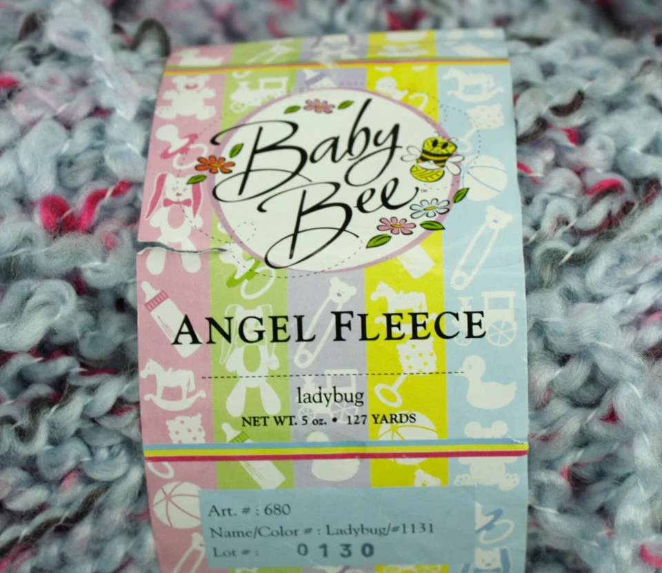 Lote de 4 hilados Ladybug de vellón ángulo azul bebé #1131 5 oz/127 yardas cada uno azul/rosa Foto 2 de 4