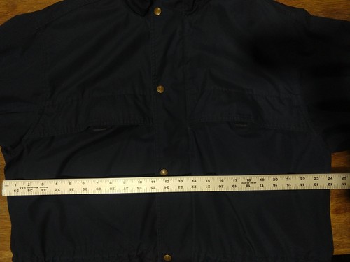 VTG Eddie Bauer Navy Wool Lined Mountain Parka Pockets Zip Coat Men's Sz T/Large - Picture 3 of 11