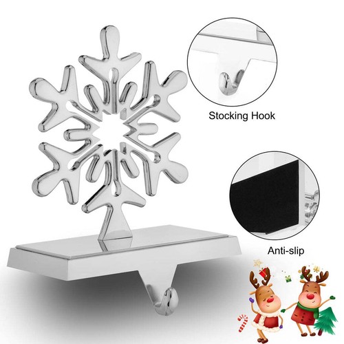 Paquete de 4 soportes de medias para copos de nieve con manto de medias de Navidad - Imagen 2 de 4