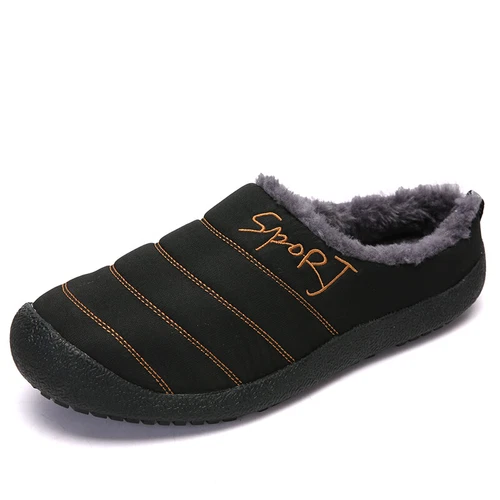 Winter Cotton Slippers Waterproof Plush Lining Warm Men Women Slippers Outdoor- - Picture 21 of 65