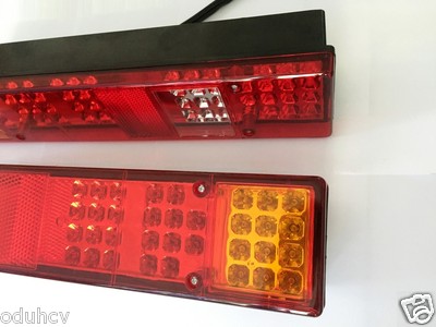 2x 24V Reverse Brake Rear Tail Lights for Volvo Scania MAN Renault Ford DAF