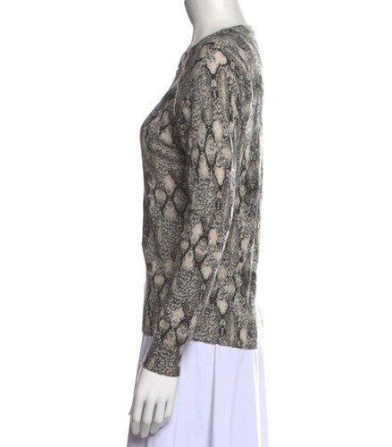 Suéter Zadig & Voltaire Cashmere Python Reglis cuello redondo XS NUEVO SIN ETIQUETAS - Imagen 6 de 9