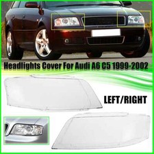 For Audi A6 C5 1998-2002 Front Headlight Lens Cover Headlamp Shell Left & Right