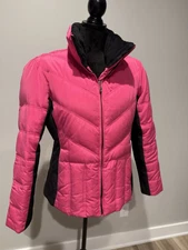 Down Ski Jacket Coat Zero X Posur Evolution Hot Pink & Blk Sz L Ski Snow Warm
