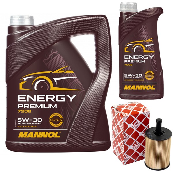 MotoröL Set Mannol Energy 5W-30 6 Liter + ÖLfilter FüR Seat VW Transporter V-image
